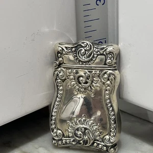 Art Nouveau Sterling Silver MATCH SAFE VESTA CASE 2-sided Sun Swirl 18 Grams 668 - Picture 1 of 8