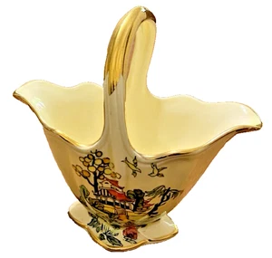 Rare Royal Winton Grimwades "Pekin Cream" Chintz Basket - Imagen 1 de 5