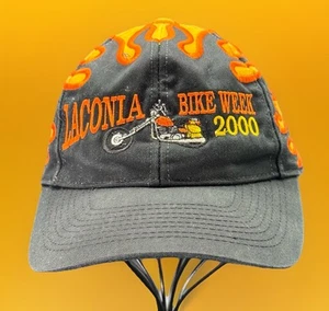 Laconia Bike Week 2000 Flame Baseball Hat Motorcycle Snapback Adjustable Vtg - Picture 1 of 12