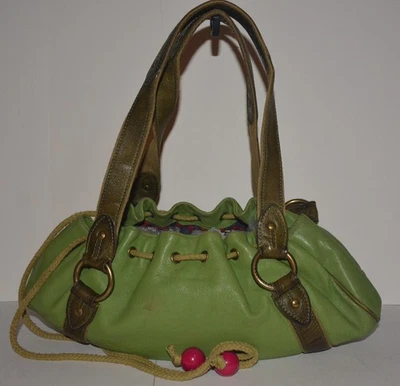 18 Marc Jacobs medium olive green leather drawstring hobo bag  - Image 1 of 4
