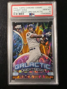 2024 Topps Chrome Cosmic Sammy Sosa Galactic Greatness ORANGE #/25 PSA 10 - Picture 1 of 3