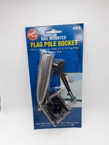 Taylor Made Stainless Steel Rail Mount Flag Pole Socket # 968 7/8” To 1 1/4” - Picture 1 of 3