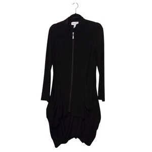 Abito donna Joseph Ribkoff Cocoon taglia 8 nero tasche larghe Lagenlook Artsy - Foto 1 di 15