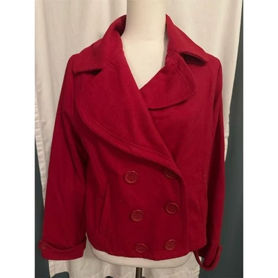 Chaqueta Abrigo Mujer Wet Seal Rojo Guisante Talla M Invierno Cálida Foto 1 de 4