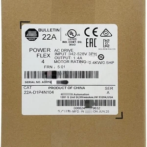 1P AB 22A-D1P4N104 New Sealed 22A-D1P4N104 /A PowerFlex 4 0.4 kW 0.5 HP AC Drive - Picture 1 of 6