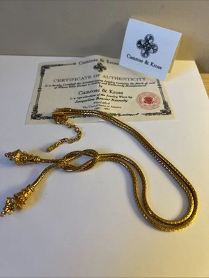 JBK CAMROSE KROSS Necklace LOVE KNOT LION Bead Dangle Gold Plate Jackie  - Image 1 of 4