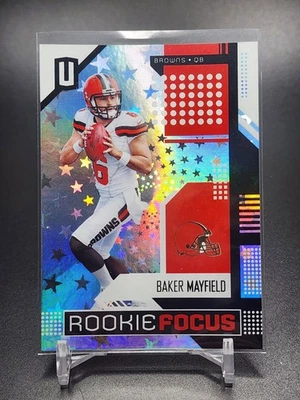 2018 Panini Unparalleled Baker Mayfield Rookie Focus Astral #/200 #RF-BM RC Card - Image 1 of 2