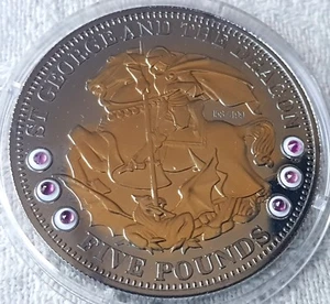 2009 Tristan Da Cuhna £5 COA Numbered St George and Dragon Silver Proof Coin No2 - Picture 1 of 6