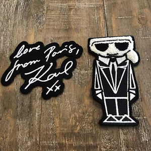 Karl Lagerfeld Patches Love From Paris Black/White - Picture 1 of 5