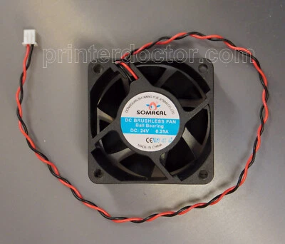 SOMREAL 24V 6W Brushless Case Cooling Fan Dual Ball Bearing 60x60x25mm High Airflow