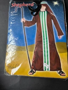 Neue böse Kostüme Hirte Jungen Kostüm, Gewand & Kopfschmuck, 8-10 Jahre - Bild 1 von 3