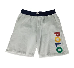 Pantalones Cortos Deportivos Polo Ralph Lauren Gimnasio Niños Grandes 14-16 Elastizados Terry Francés Blanco - Imagen 1 de 10