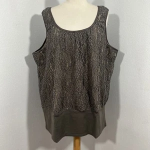 Undercover Agent Tank Top Womens 3X Black Lace Scoop Neck Sleeveless Blouse - Picture 1 of 9