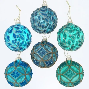 Baumschmuck Kugeln Petrol Grün Türkis 6-teilig Glas (2023483) Christbaumkugeln - Bild 1 von 1