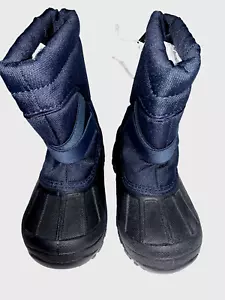 Champion C9 Toddler Boys 8 Navy Blue & Black WINTER BOOTS Zip Up the Back Warm - Picture 1 of 8