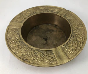 Vintage Brass Ashtray Dragon Chinese 5" Cigarette - Picture 1 of 5