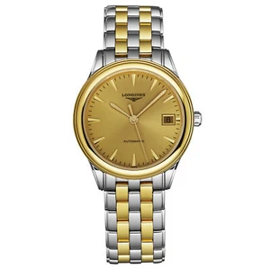 Longines Mens 'Flagship' Gold Dial Two-Tone Automatic Watch L4.774.3.32.7 - Picture 1 of 4
