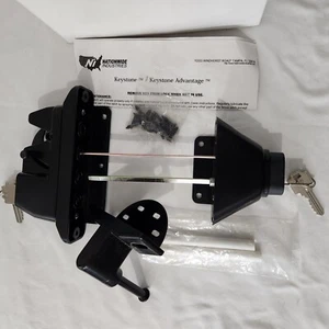 Gate Latch Nationwide Industries Keystone Two-Sided, Key Lockable Black NEW - Picture 1 of 4