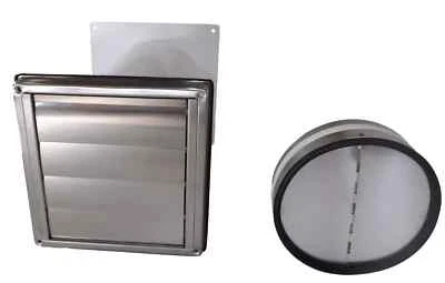 MARKENLOS Mauerkasten Ø150 Edelstahl Teleskoprohr mit Rückstauklappe Abluft Dunstabzug Küc