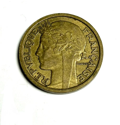 1938 France 2 Francs XF Aluminum Bronze Coin #K580 Ungraded Cover