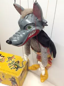 Marioneta Pelham 1963 Marioneta Wolf Hecho a Mano Embalaje Original Firmado - Imagen 1 de 11