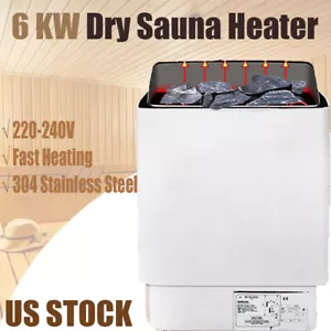 Sauna eléctrica 6KW 220V calentador estufa vapor seco sauna baño para spa máx. 315 pies cúbicos - Imagen 1 de 12