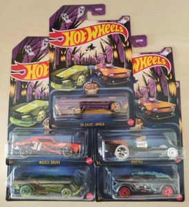 Hot Wheels Halloween 2024 Set Completo 5 Auto DXT91 Special Edition - Foto 1 di 7