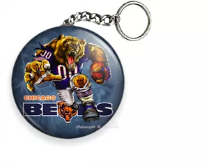 ANGRY RUNNING CHICAGO BEARS FOOTBALL TEAM KEYCHAIN KEY FOB RING CHAIN GIFT IDEA - Picture 1 of 1