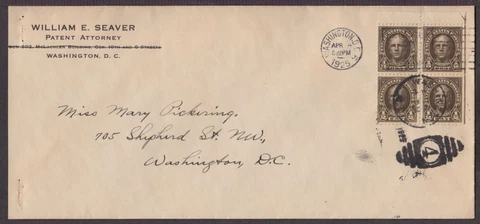 1925 Sc 551 1/2c Nathan Hale FDC Washington DC cancel without cachet CV $20 Cover