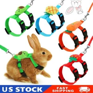 4Sets Adjustable Bunny Rabbit Harness and Leash Set Small Pet Vest Harness Leash - Picture 1 of 7