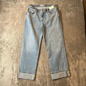 Abercrombie & Fitch Sz 30 X 30” The Baggy Low Rise Wide Leg Jeans Women's New - Picture 1 of 10
