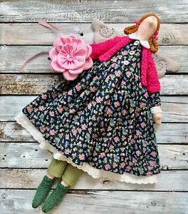 Garden Angel Tilda muñeca dañina artesanía textil muñeca - Imagen 1 de 8