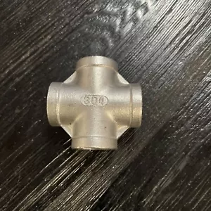 1/2" 150 Threaded (Female NPT) Cross 304 Stainless Steel, 4-Way *NEW* Free Ship - Picture 1 of 2