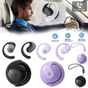 Bluetooth 5.4 Ear Hook Headset Wireless Headphones Stereo TWS Earphones Earbuds - Picture 1 of 10