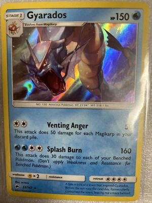 Pokemon : SM BURNING SHADOWS GYARADOS 33/147 RARE HOLO REVERSE - Image 1 of 2