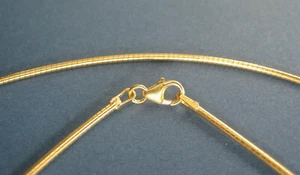 Omega Reif 1,5 mm vergoldet 40 / 42 / 45 / 50 cm 925 Silber Halsreif Collier - Bild 1 von 7