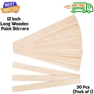 30 Pieces Paint Stir Sticks, 12 Inch Long Wooden Paint Stirrers for Mixing Paint - Picture 1 of 6