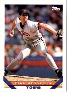 1993 Topps Detroit Tigers Baseball Card #756 Mike Henneman