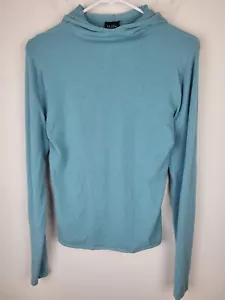 Eileen Fisher Sweater Womens S Blue Hoodie Pullover Stretch Soft Top Long Sleeve - Picture 1 of 8