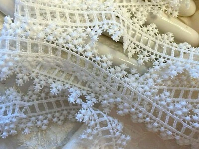Vintage Venis Encaje Rayón 1.5" Ribete Vieira Blanca 1yd Teñible Hecho en EE. UU. Foto 1 de 4