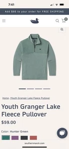 Southern Marsh Kids Boys Fleece Green Quarter Zip With Pockets - Picture 1 of 5