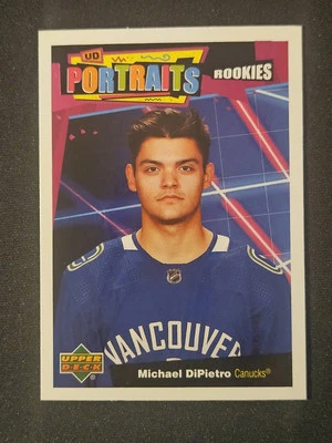 20-21 Upper Deck Michael DiPietro Rookie UD Portraits 🚨🚨🚨 Vancouver Canucks  - Image 1 of 2