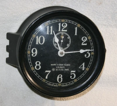 Marina de los Estados Unidos Mark I - RELOJ DE CUBIERTA 1942 Seth Thomas Foto 1 de 4