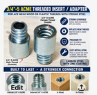 2 pc - Acme Threads to Acme Threads Adapter - (USA  Acme 3/4-5 thread pattern) z