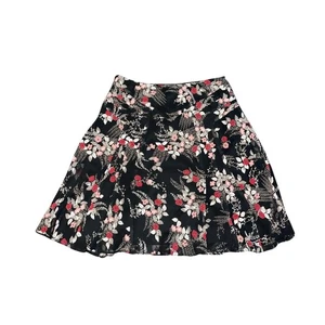 Ann Taylor Loft Lined Skirt Floral Flutter Hem Size 0 Y2K Garden 90's Brunch - Picture 1 of 3