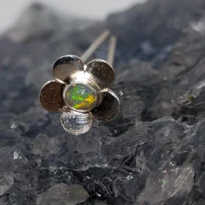 Lunette Fleur Lightning Ridge Crystal Opal 0.50ct Handmade Hair Pin - Bild 1 von 6