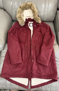 Jacke Damen Xl Gap Sherpa gefüttert Insulted Burgund Neu Mit Etikett - Bild 1 von 9