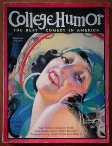 Rolf Armstrong Vintage October 1925 College Humor Magazine Cover Illustration - Picture 1 of 12