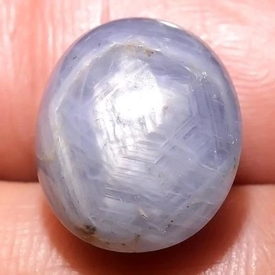 Zafiro estrella blanco natural de 17,41 quilates ovalado CAB de piedras preciosas de Ceilán sin calentar Foto 1 de 3