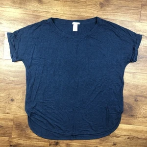 Matty M Women Sz XL Blue Short Sleeve Blouse Stretch Top - Picture 1 of 6